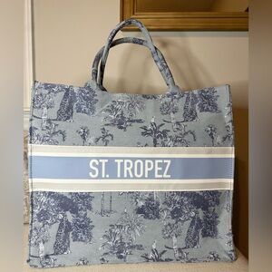 Twig & Arrow, Large Tote, Embroidered with St. Tropez